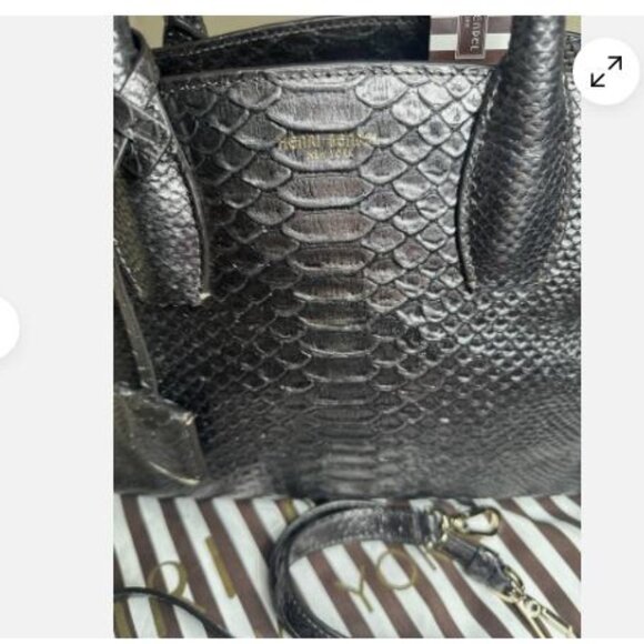 Henri Bendel Black Snakeskin Tote - Picture 2 of 16